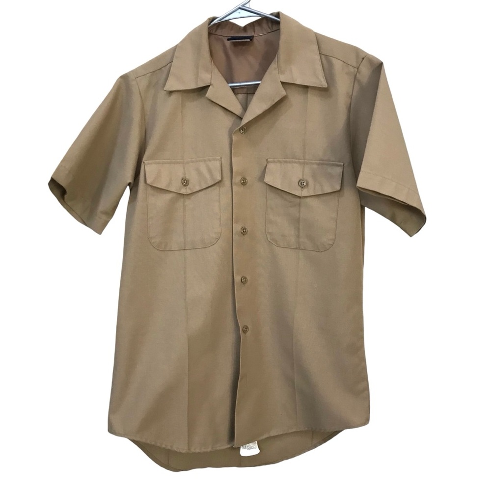 US Navy Flying Cross Khaki Uniform short sleeve button down Shirt size M